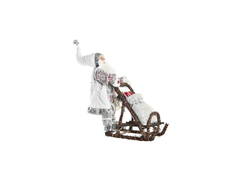 Коледна Украса DKD Home Decor Дядо Коледа Сив Дървен 42 x 22 x 48 cm