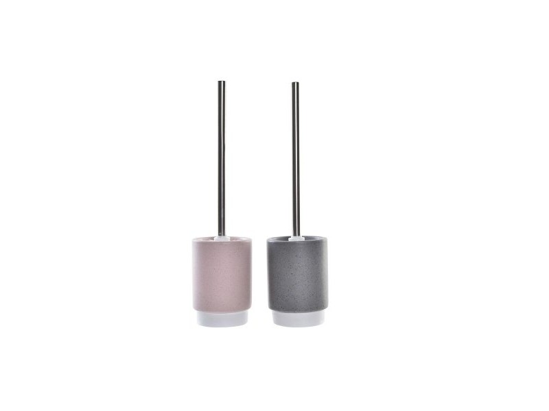 Четка за Баня DKD Home Decor Сив Розов Сребрист Светло розово Метал Алуминий Dolomite Град 9,8 x 9,8 x 39 cm (2 броя)