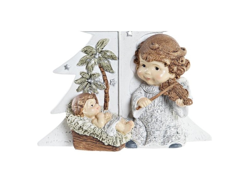 Рождествена Коледна Сцена DKD Home Decor Сребрист Кафяв Бял Смола (13,6 x 5,2 x 15,9 cm)