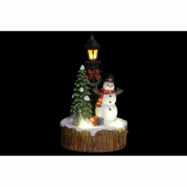 Декоративна фигурка DKD Home Decor LED Светлина Смола Снежен човек (9 x 9 x 13 cm) (2 броя)