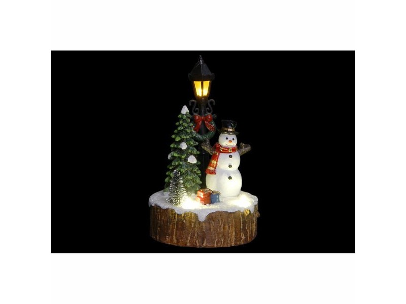 Декоративна фигурка DKD Home Decor LED Светлина Смола Снежен човек (9 x 9 x 13 cm) (2 броя)