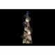Ярка декорация DKD Home Decor Червен Зелен Естествен Снежен 20 x 20 x 80 cm Конуси Коледа LED (3 Части)