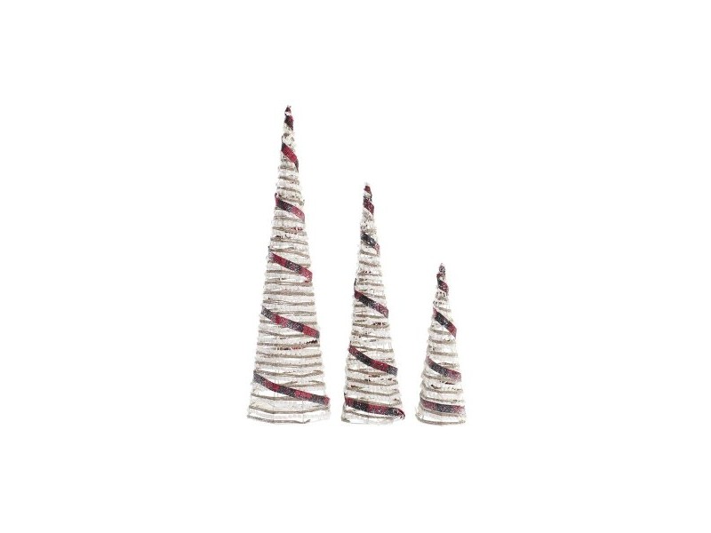 Ярка декорация DKD Home Decor Бял Черен Червен Естествен Сребрист 20 x 20 x 80 cm Конуси Коледа LED (3 Части) Ярка декорация DKD Home Decor Бял Черен Червен Естествен Сребрист 20 x 20 x 80 cm Конуси Коледа LED (3 Части)
