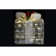 Ярка декорация DKD Home Decor Бял Червен Зелен Сребрист Снежен LED 25 x 25 x 29 cm (3 Части)
