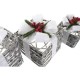 Ярка декорация DKD Home Decor Бял Червен Зелен Сребрист Снежен LED 25 x 25 x 29 cm (3 Части)
