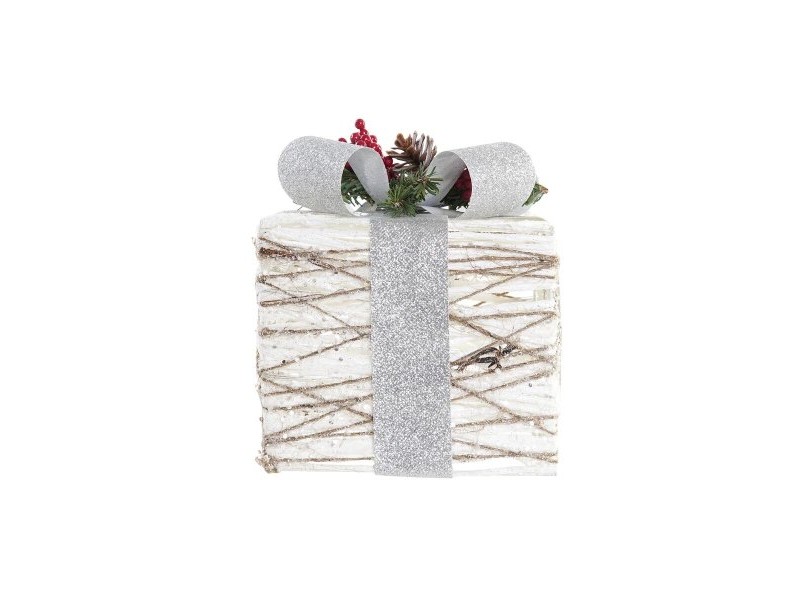 Ярка декорация DKD Home Decor Бял Сребрист LED 25 x 25 x 28 cm (3 Части)