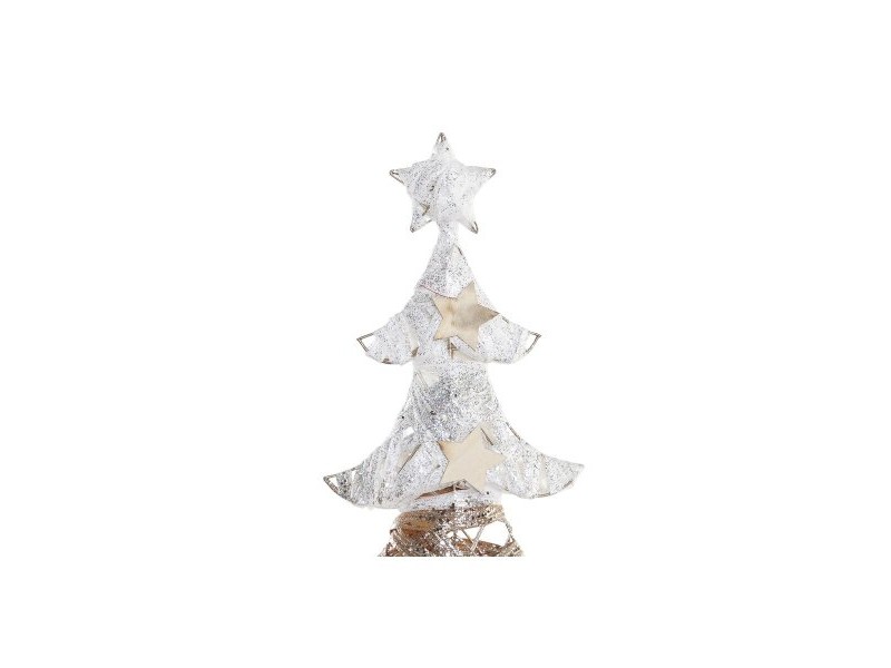 Коледно дърво DKD Home Decor Златен Бял Pатан (32 x 10 x 56 cm) (2 броя)