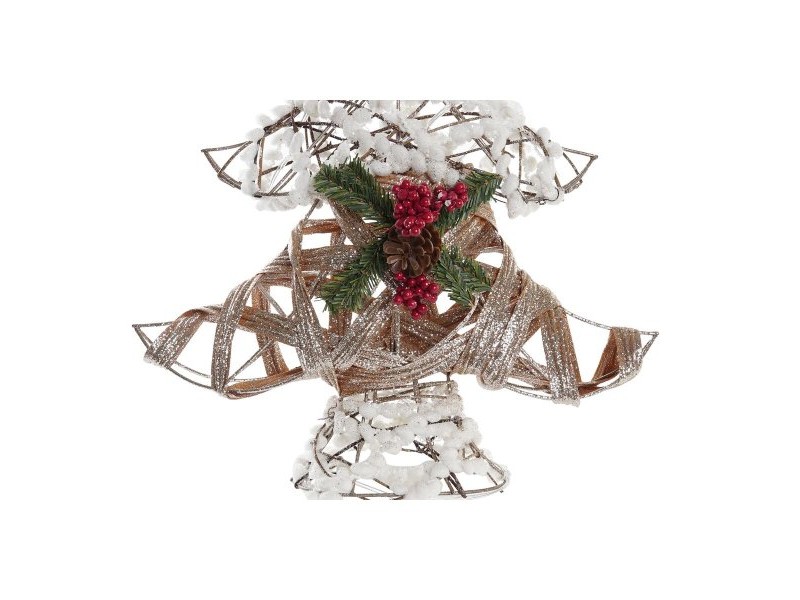 Коледно дърво DKD Home Decor Златен Бял Pатан (32 x 10 x 56 cm) (2 броя)