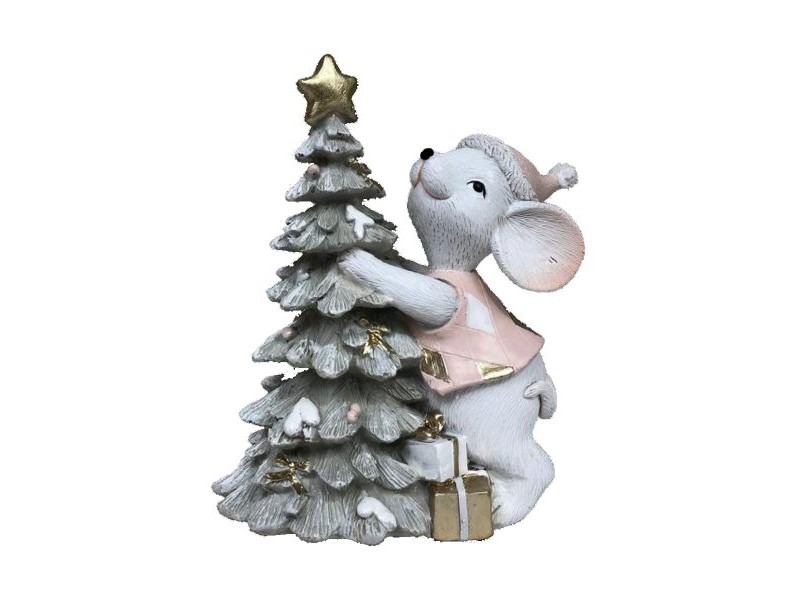 Коледна Украса DKD Home Decor Мишка Смола (10 x 6,5 x 11 cm) (2 броя) Коледна Украса DKD Home Decor Мишка Смола (10 x 6,5 x 11 cm) (2 броя)