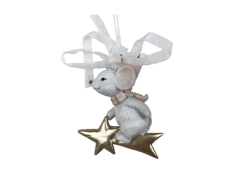 Коледна Украса DKD Home Decor Мишка Смола (7 x 4,5 x 9 cm) (6 броя)