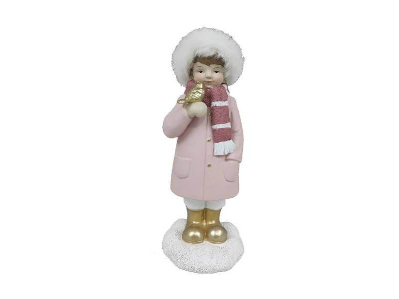 Коледна Украса DKD Home Decor Смола Момичета (4 x 4 x 9,5 cm) (2 броя)