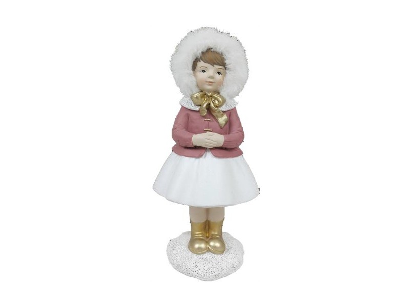 Коледна Украса DKD Home Decor Смола Момичета (4 x 4 x 9,5 cm) (2 броя)