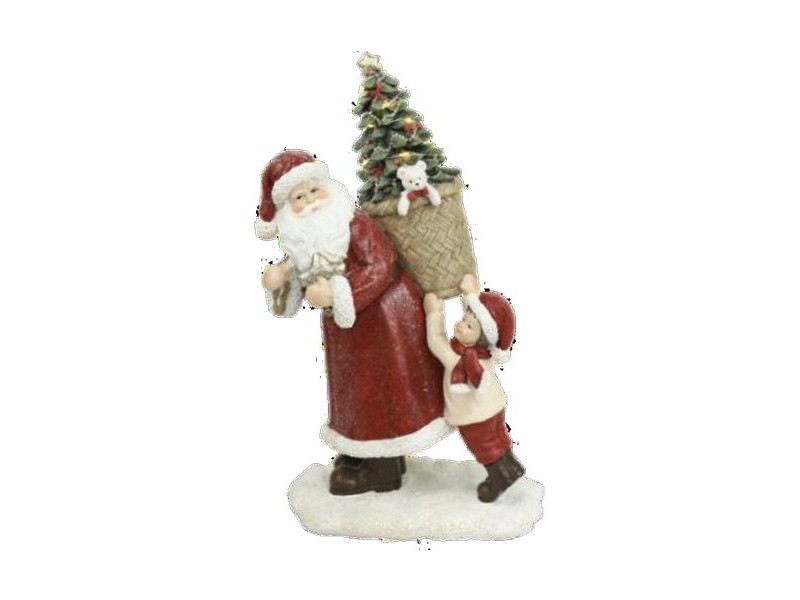 Коледна Украса DKD Home Decor Смола Дядо Коледа (2 броя) (12 x 9 x 19 cm)