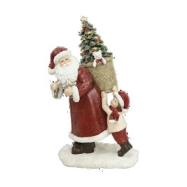 Коледна Украса DKD Home Decor Смола Дядо Коледа (2 броя) (12 x 9 x 19 cm)