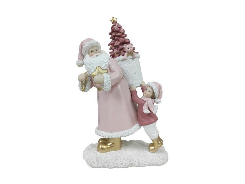 Коледна Украса DKD Home Decor Смола Дядо Коледа (2 броя) (12 x 9 x 19 cm)