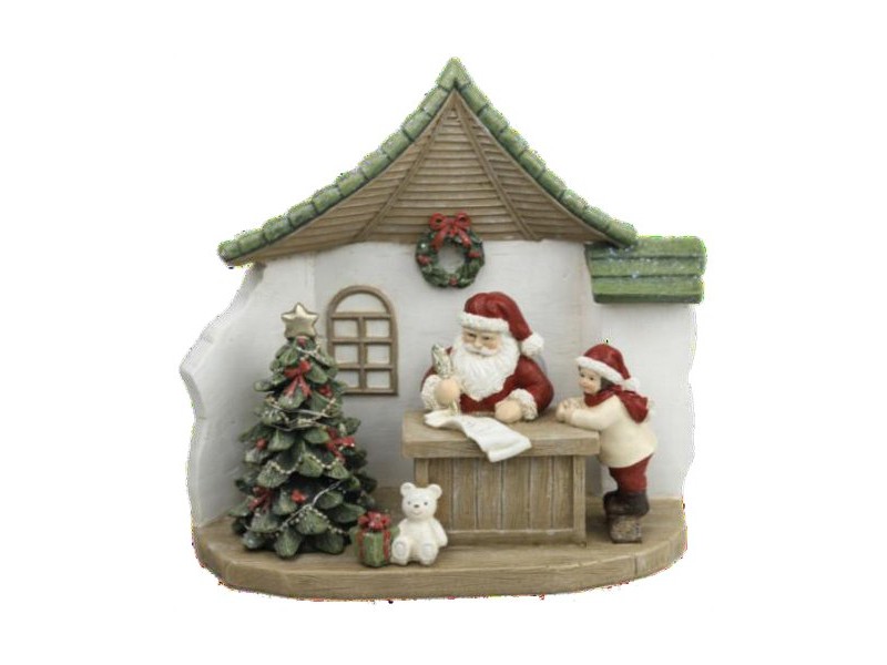 Коледна Украса DKD Home Decor Смола Дядо Коледа (19 x 9,5 x 18 cm) (2 броя)