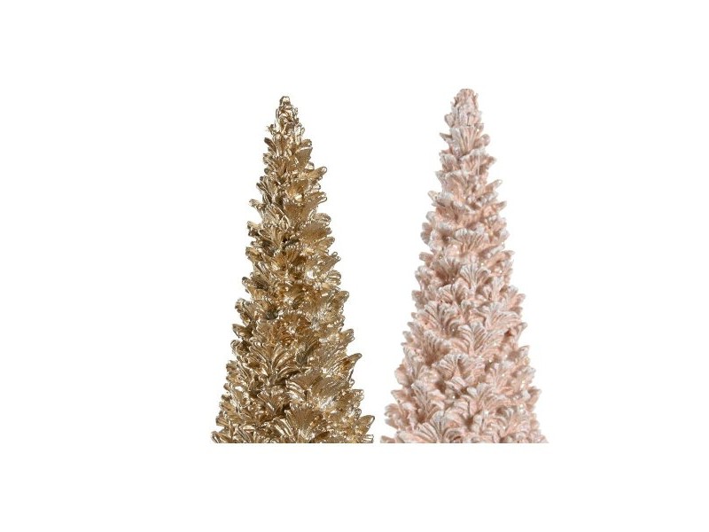 Коледна Украса DKD Home Decor Дърво Смола (10,5 x 10,5 x 32 cm) (2 броя)