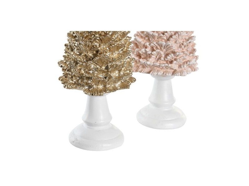 Коледна Украса DKD Home Decor Дърво Смола (10,5 x 10,5 x 32 cm) (2 броя)