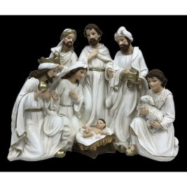 Рождествена Коледна Сцена DKD Home Decor Смола (23 x 12,5 x 19,5 cm) (2 броя)