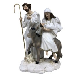 Рождествена Коледна Сцена DKD Home Decor Смола (2 броя) (12 x 12 x 21 cm)