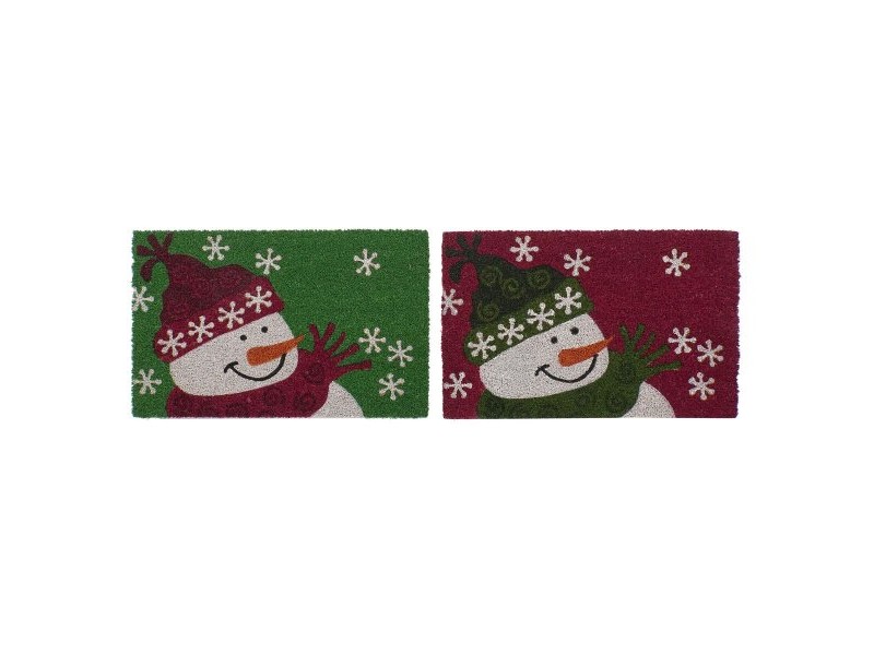 Изтривалка за Врата DKD Home Decor Коледа PVC Кокосови влакна (60 x 40 x 1,5 cm) (2 броя)