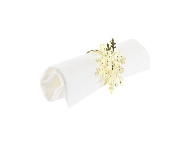 Пръстен за Салфетки DKD Home Decor Комплект Метал Снежинки (5 x 5 x 17 cm) (2 броя)