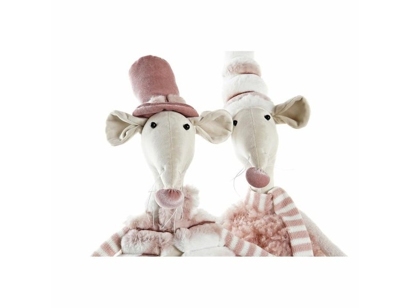 Декоративна фигурка DKD Home Decor Розов Мишка 16 x 11 x 55 cm (2 броя)