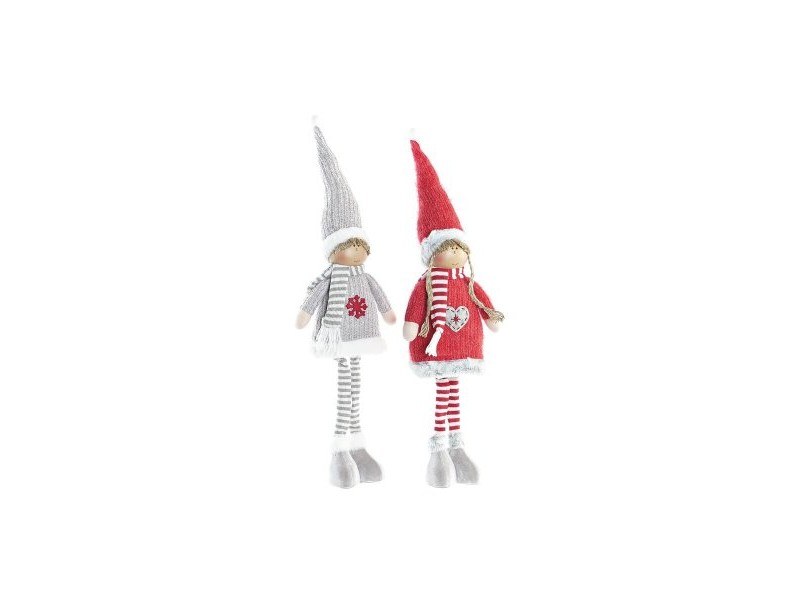 Декоративна фигурка DKD Home Decor Коледа Кукла полиестер (17 x 9 x 79 cm) (2 броя)