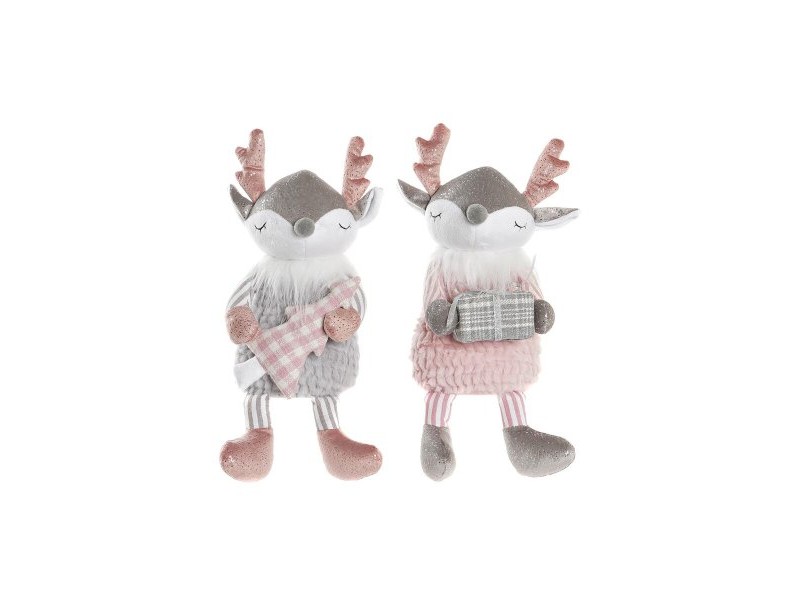 Декоративна фигурка DKD Home Decor Коледа полиестер Елен (14 x 17 x 28 cm) (2 броя)