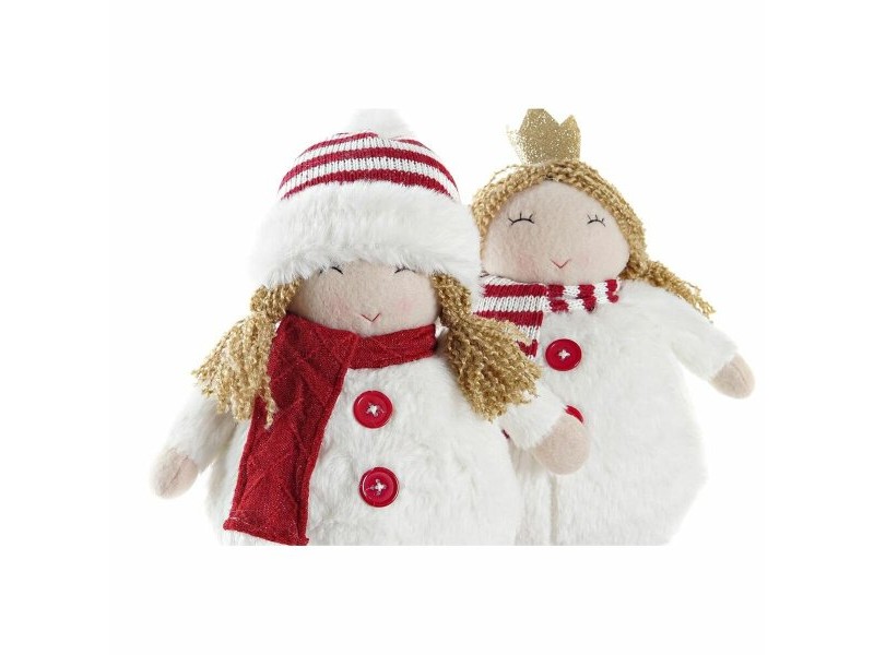 Декоративна фигурка DKD Home Decor Коледа Кукла полиестер Момичета (17 x 11 x 28 cm) (2 броя)