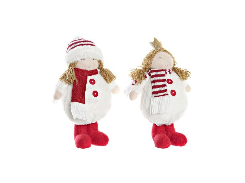 Декоративна фигурка DKD Home Decor Коледа Кукла полиестер Момичета (17 x 11 x 28 cm) (2 броя)