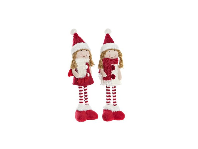 Декоративна фигурка DKD Home Decor Коледа Кукла полиестер Момичета (11 x 7 x 43 cm) (2 броя)