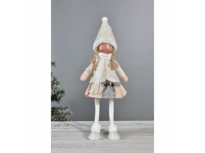 Декоративна фигурка DKD Home Decor Коледа Кукла полиестер Момичета (15 x 9 x 43 cm) (2 броя)