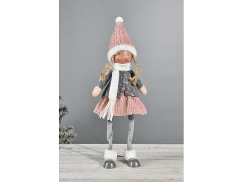 Декоративна фигурка DKD Home Decor Коледа Кукла полиестер Момичета (15 x 9 x 43 cm) (2 броя)