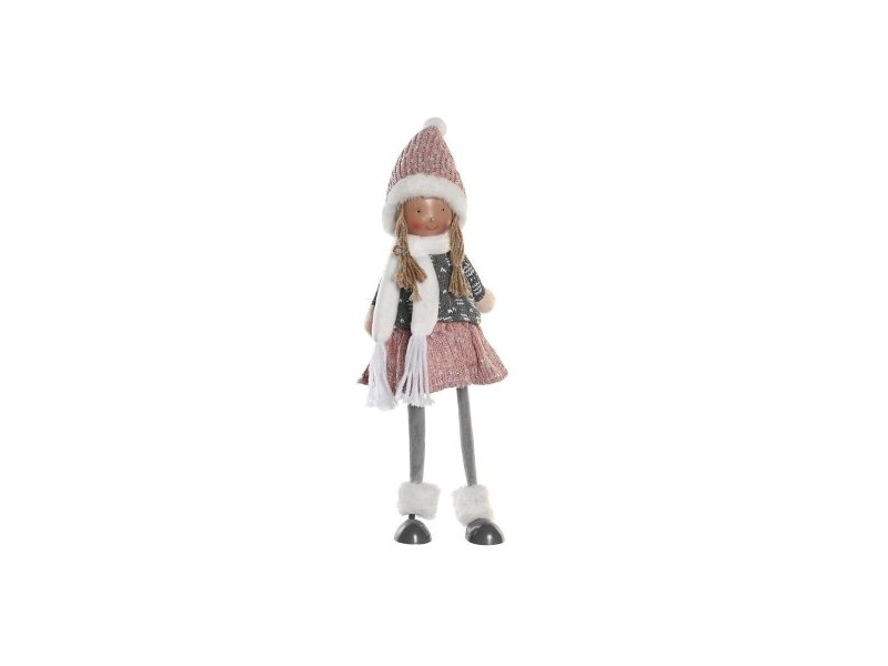 Декоративна фигурка DKD Home Decor Коледа Кукла полиестер Момичета (15 x 9 x 43 cm) (2 броя)