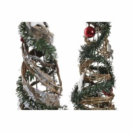 Коледно дърво DKD Home Decor Естествен Червен Метал Зелен (14 x 14 x 51 cm) (2 броя)