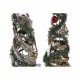 Коледно дърво DKD Home Decor Естествен Червен Метал Зелен (14 x 14 x 51 cm) (2 броя)