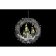 Коледен венец DKD Home Decor Къщи 46 x 7,5 x 46 cm LED Светлина
