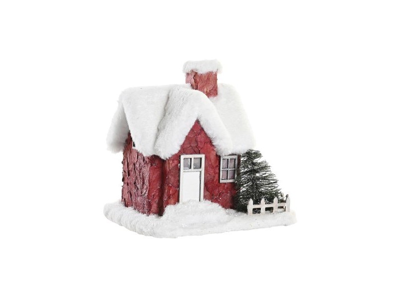 Къща за Кукли DKD Home Decor Бял Червен 17 x 16,5 x 17 cm (2 броя)