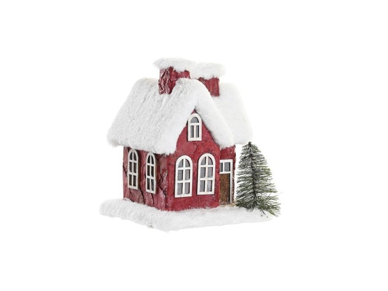 Къща за Кукли DKD Home Decor Бял Червен 17 x 16,5 x 17 cm (2 броя)
