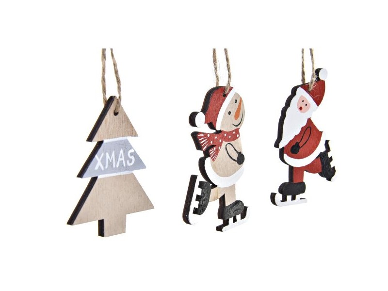 Комплект Коледни Декорации DKD Home Decor Дървен MDF (21 x 7,7 x 1,5 cm) (2 броя)