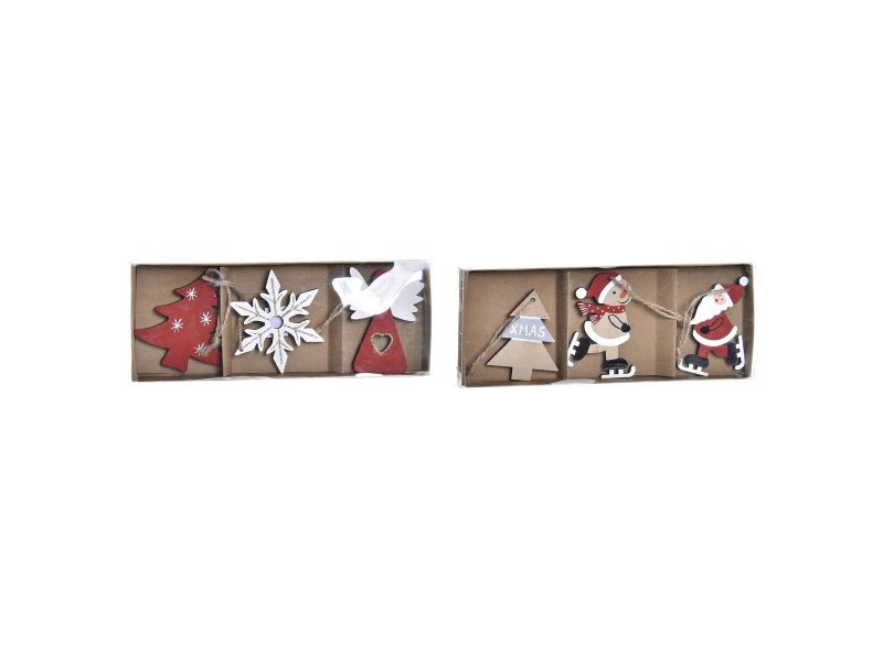 Комплект Коледни Декорации DKD Home Decor Дървен MDF (21 x 7,7 x 1,5 cm) (2 броя)