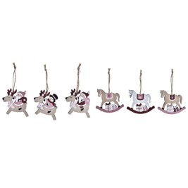 Комплект Коледни Декорации DKD Home Decor Дървен MDF (21 x 8,2 x 1,5 cm) (8 cm) (2 броя)