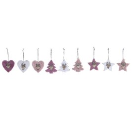 Комплект Коледни Декорации DKD Home Decor полиестер (22 x 8 x 1 cm) (3 броя)