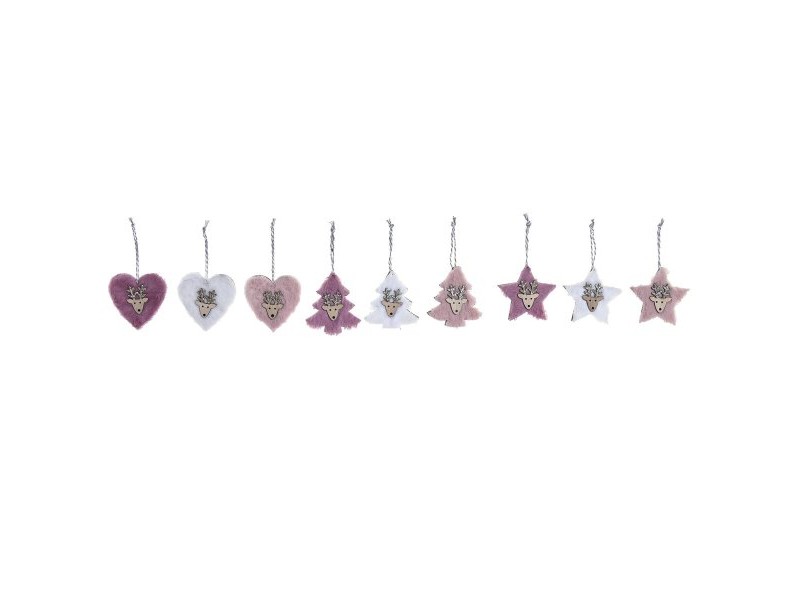 Комплект Коледни Декорации DKD Home Decor полиестер (22 x 8 x 1 cm) (3 броя)