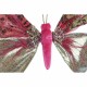 Коледна Украса DKD Home Decor полиестер Пеперуди (22 x 3 x 18 cm) (2 броя)