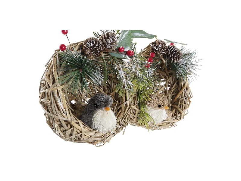 Коледна Украса DKD Home Decor полиестер Pатан (14 x 11 x 15 cm) (2 броя)