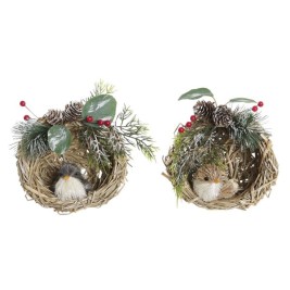Коледна Украса DKD Home Decor полиестер Pатан (14 x 11 x 15 cm) (2 броя)