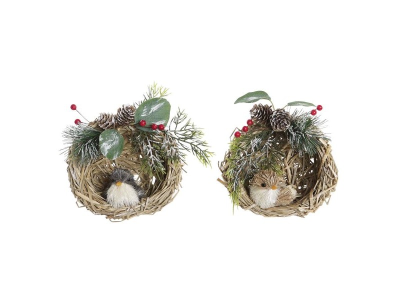 Коледна Украса DKD Home Decor полиестер Pатан (14 x 11 x 15 cm) (2 броя)