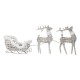 Коледна Украса DKD Home Decor LED Светлина Бял плетена ракита 60 x 30 x 37 cm (3 Части)
